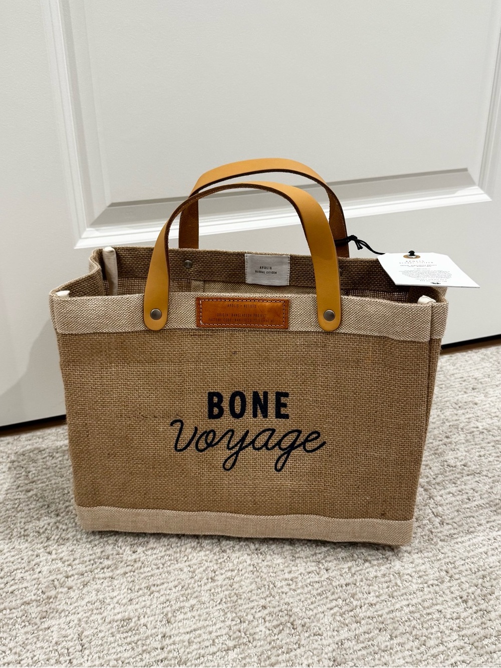 Apolis x NetJets • NWT Bone Voyage Market Bag Luxury Travel Tote Collaboration